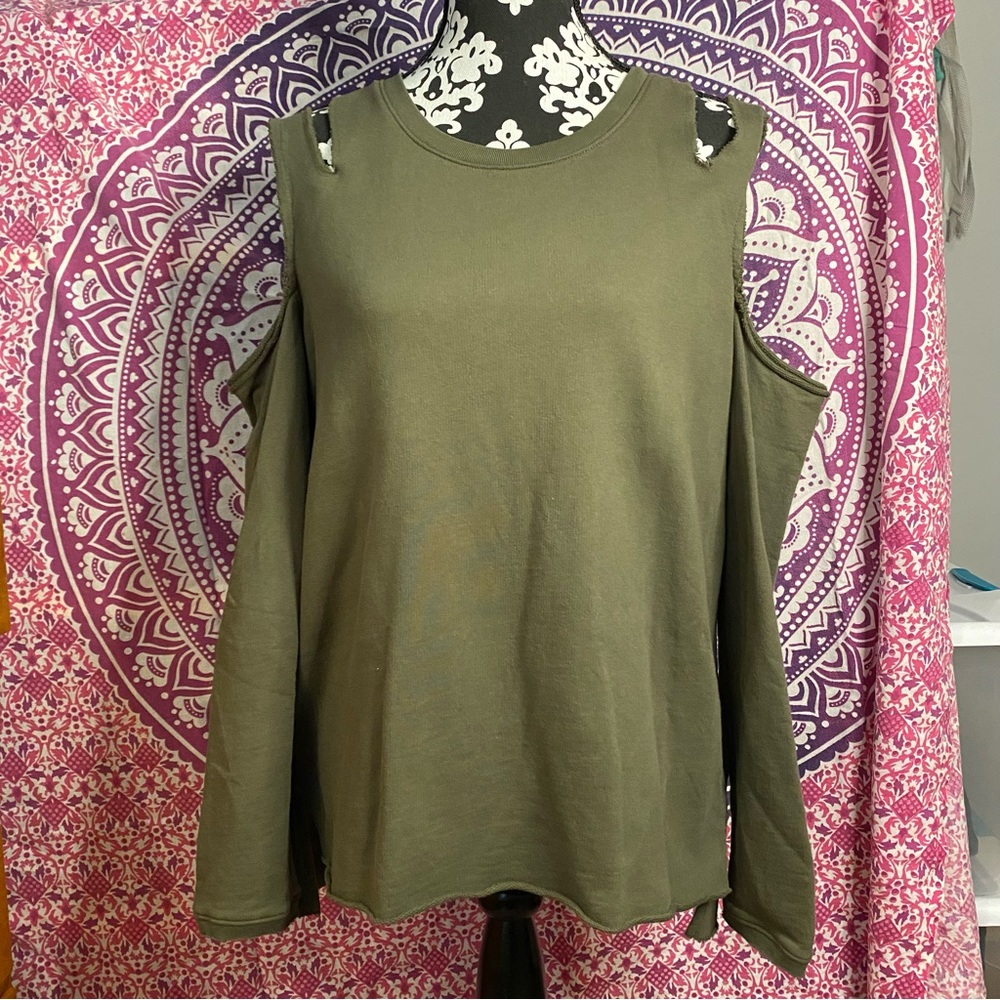 Sanctuary cut out shoulder sweatshirt